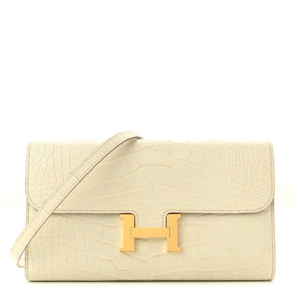 Hermes Matte Alligator Constance Long To Go Wallet Beton 1 of 11