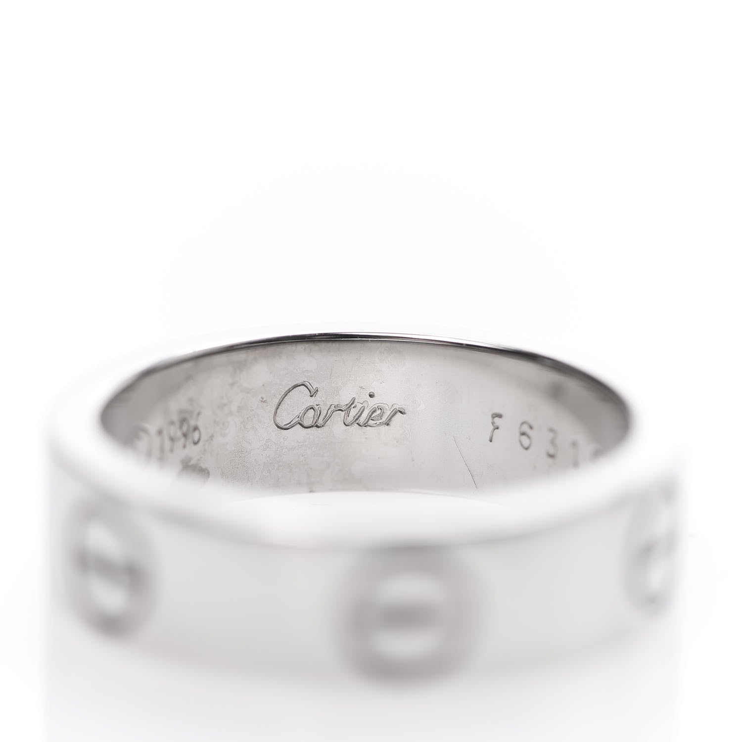 Cartier 18K White Gold 5.5mm LOVE Ring 51 5.75 6 of 8