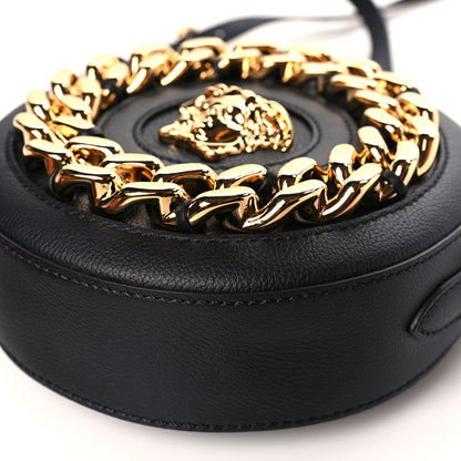 Versace Grained Calfskin Mini La Medusa Disco Round Crossbody Bag Black 8 of 8