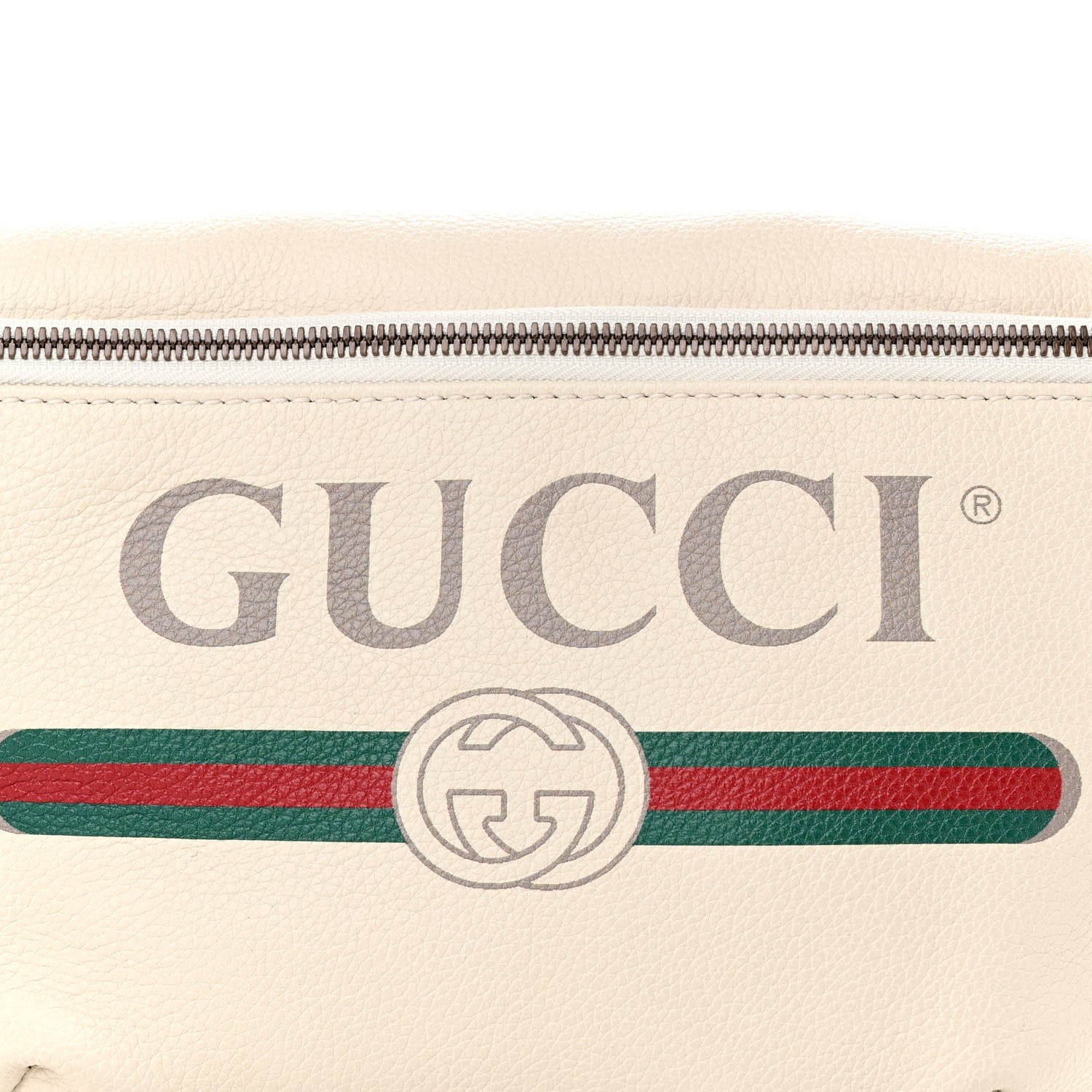 Gucci Grained Calfskin Logo Belt Bag White 8 of 10