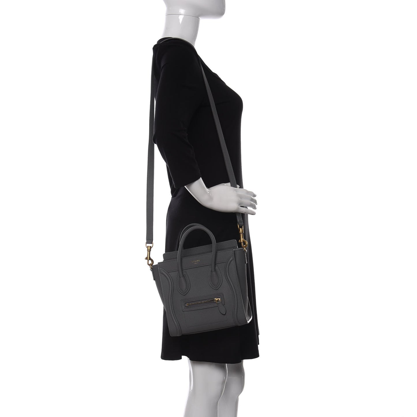 Baby Drummed Calfskin Nano Luggage Kohl