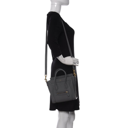 Celine Baby Drummed Calfskin Nano Luggage Kohl 2 of 10