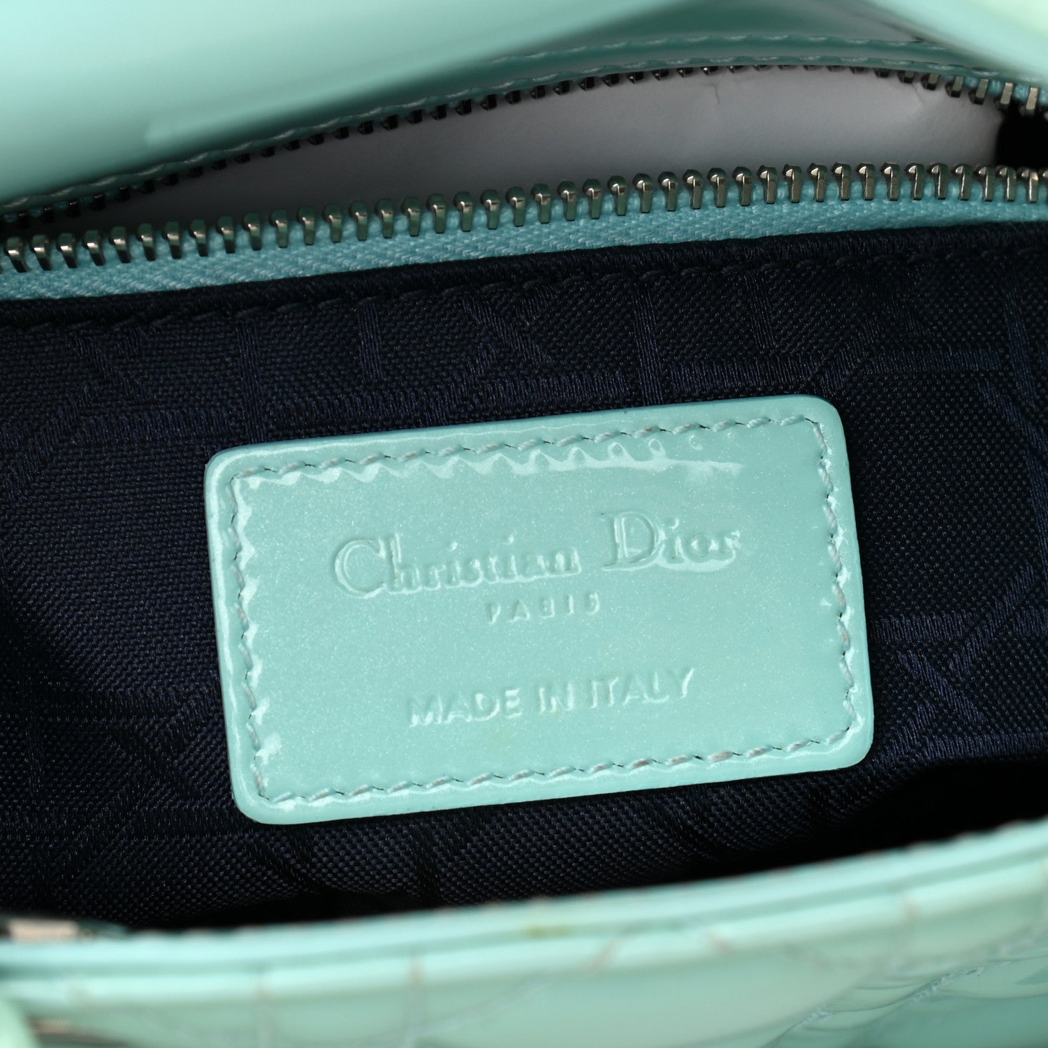 Christian Dior Patent Cannage Mini Lady Dior Light Blue 6 of 10