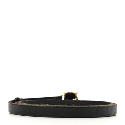 Gucci Calfskin Brass Skinny Feline Buckle Belt 100 40 Black 2 of 3