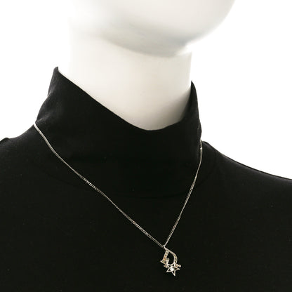 Christian Dior Crystal Logo Star Necklace Silver 2 of 4