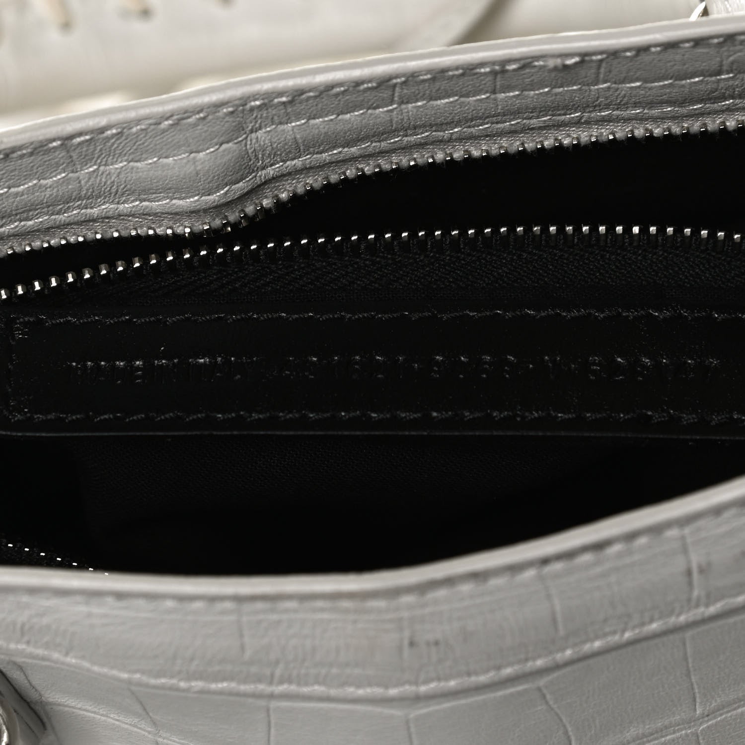 Balenciaga Matte Supple Lambskin Crocodile Embossed Classic Silver Hardware S City White 6 of 11