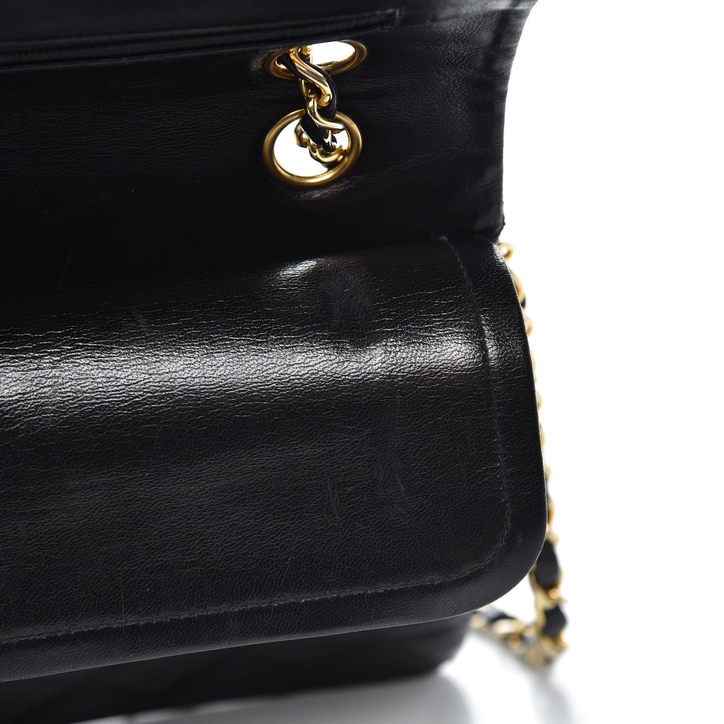 Lambskin Quilted Medium Double Flap Bag Black