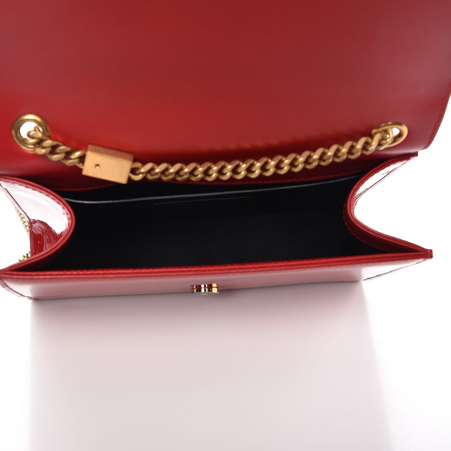 Patent Small Monogram Kate Satchel Red