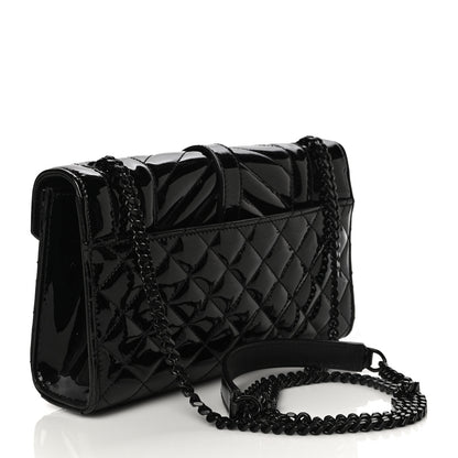 Saint Laurent Patent Mixed Matelasse Triquilt Small Monogram Satchel Black 3 of 10