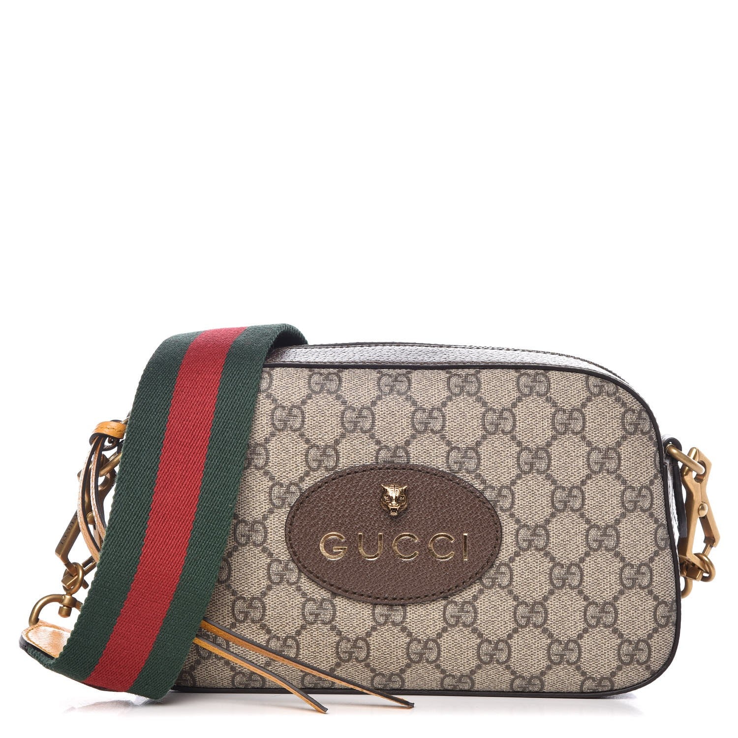 Gucci GG Supreme Monogram Web Neo Vintage Shoulder Bag Beige New Acero Crop 1 of 8