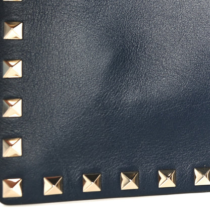 Valentino Garavani Vitello Large Rockstud Envelope Clutch Navy 6 of 15