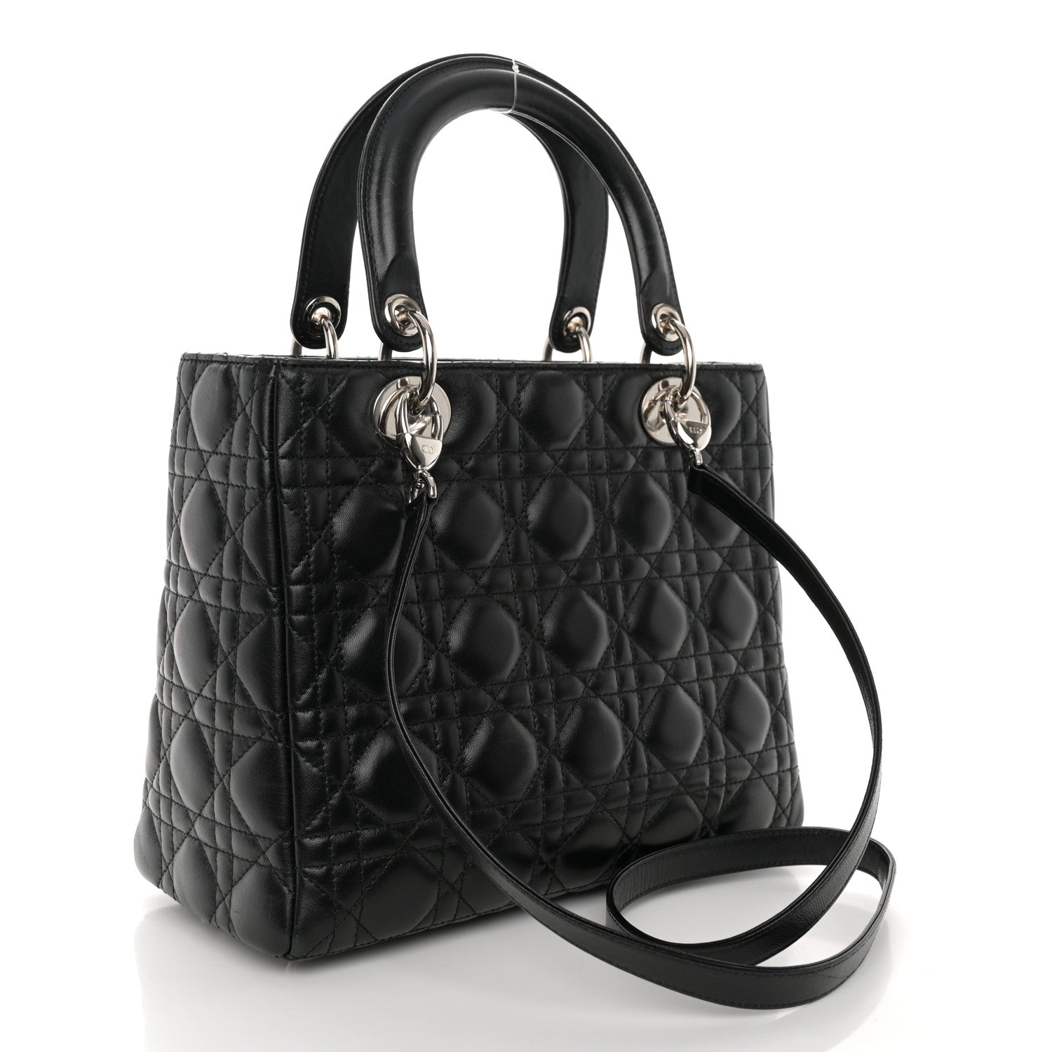 Christian Dior Lambskin Cannage Medium Lady Dior Black 3 of 11
