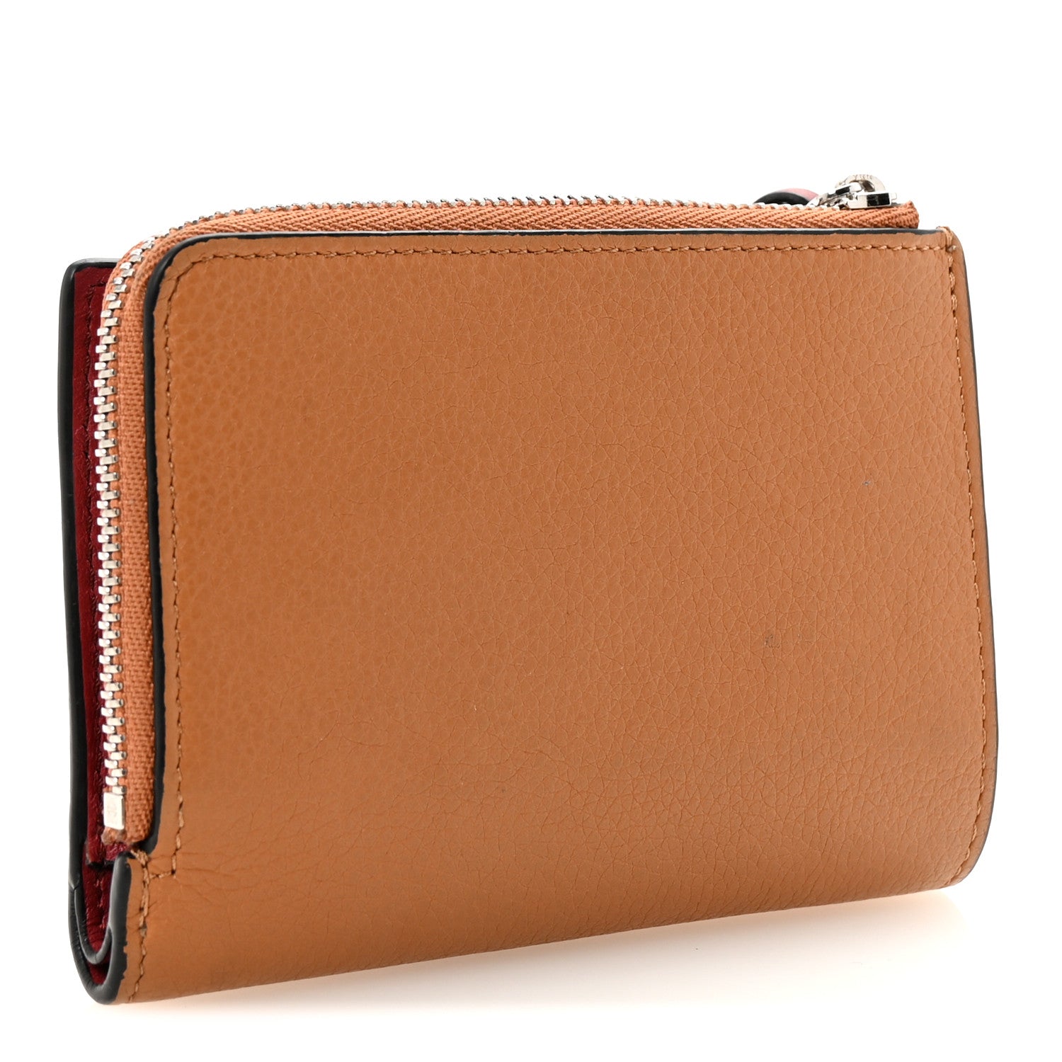 Loewe Grained Calfskin Anagram Embossed Slim Zip Bi-Fold Wallet Caramel Pecan 3 of 6