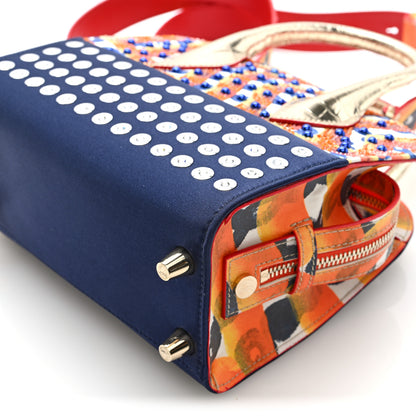 Christian Louboutin Crepe Satin Canvas Embroidered Gaagal Mini Eloise Tote Magma 10 of 10
