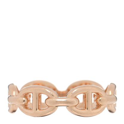 Hermes 18K Rose Gold PM Chaine d'Ancre Enchainee Ring 52 6 1 of 5