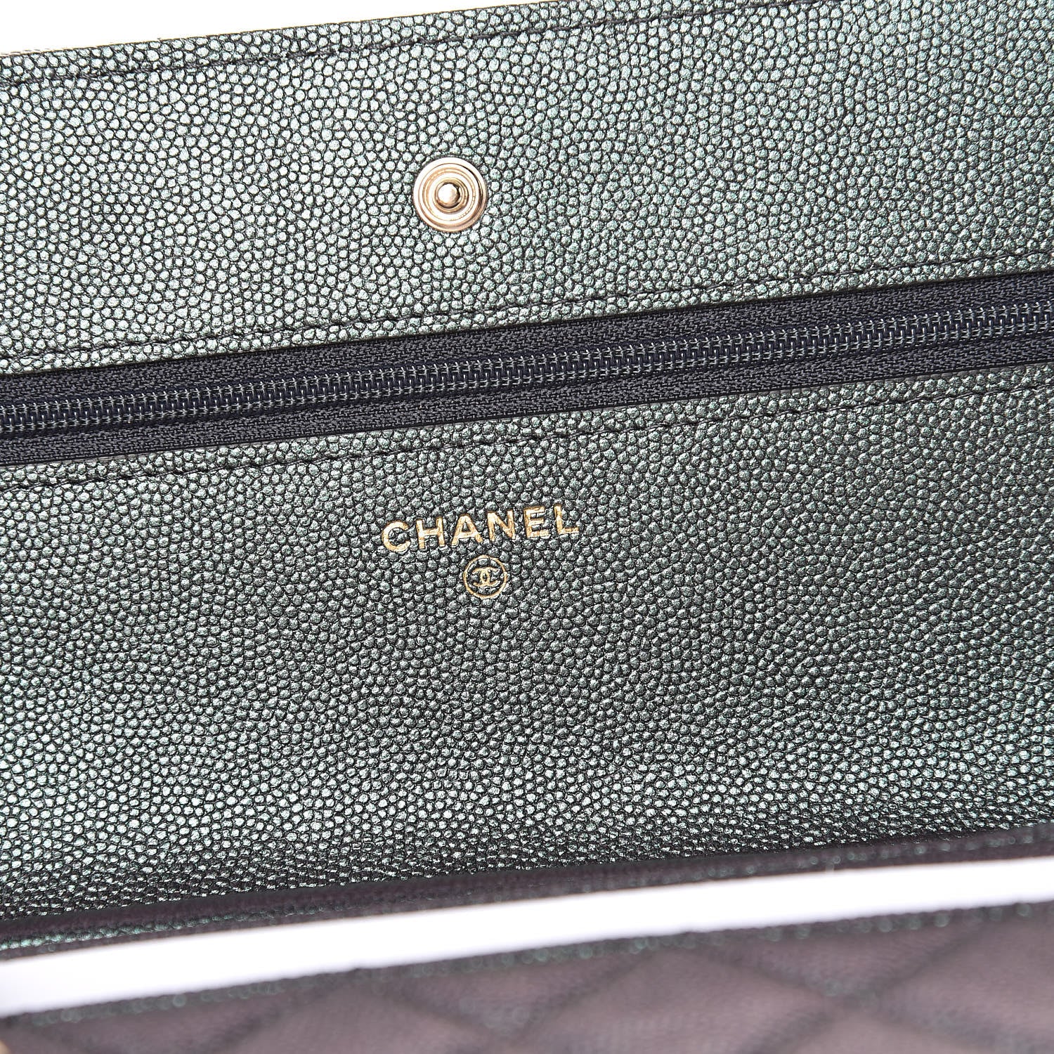 Chanel Iridescent Caviar Quilted Wallet On Chain WOC Black 6 of 11
