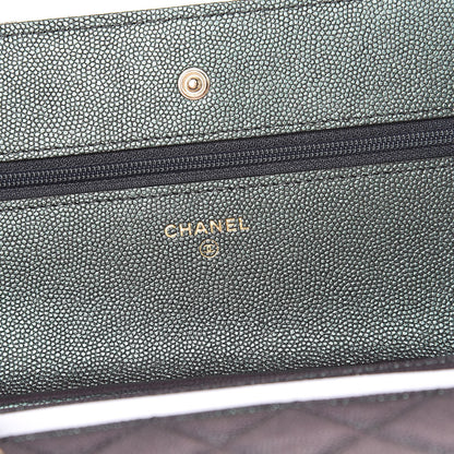 Chanel Iridescent Caviar Quilted Wallet On Chain WOC Black 6 of 11