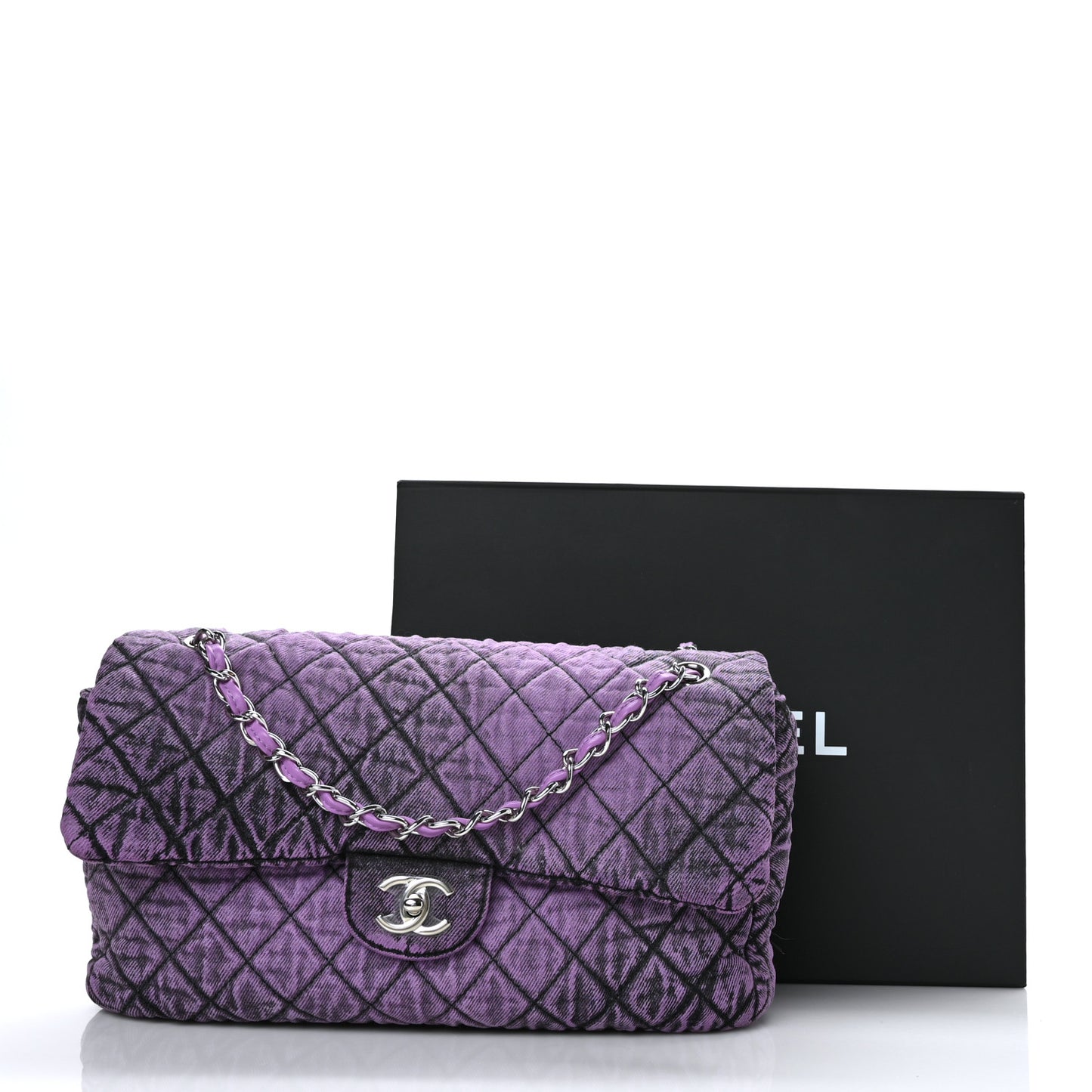 Denim Quilted Denimpression Flap Purple Black