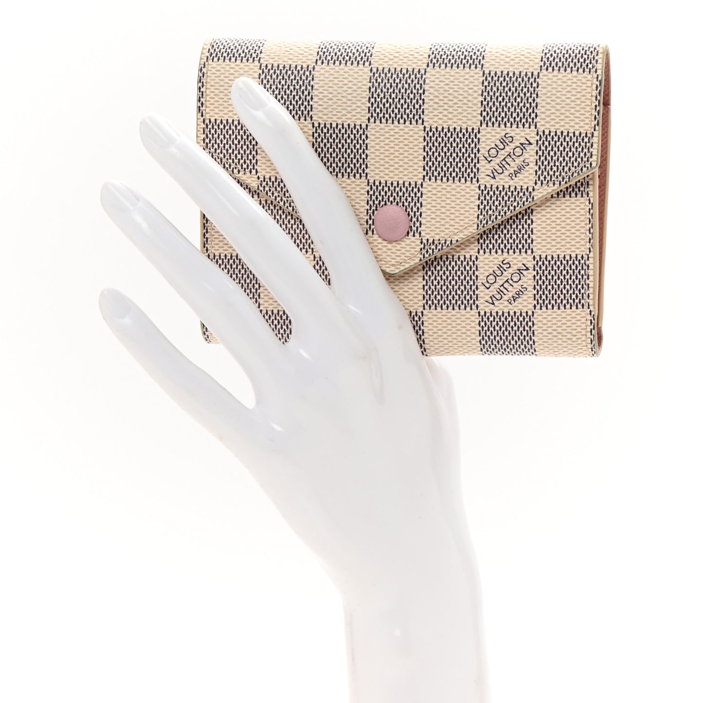 Damier Azur Victorine Wallet Rose Ballerine