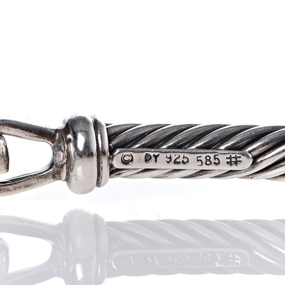 David Yurman Sterling Silver 14K Yellow Gold Pearl Hampton Cable Choker Necklace 4 of 4