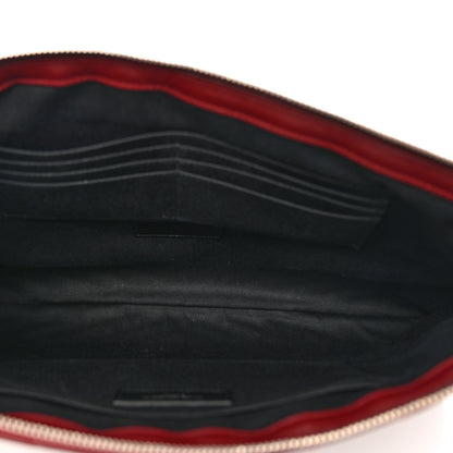Saint Laurent Calfskin Matelasse Chevron Monogram Document Holder Rouge Legion 5 of 9