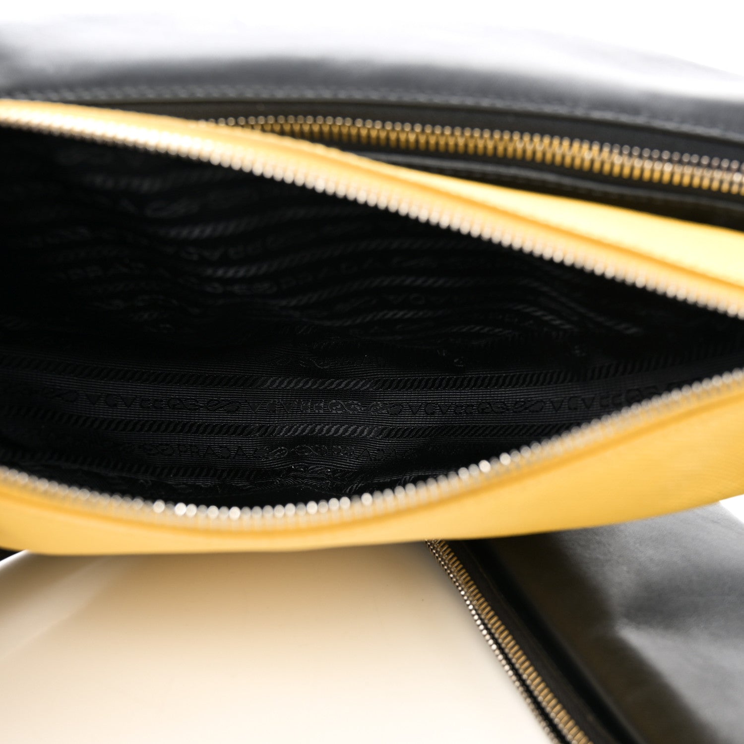 Prada Vitello Saffiano Cuir Double Triangle Shoulder Bag Black Sole 6 of 10