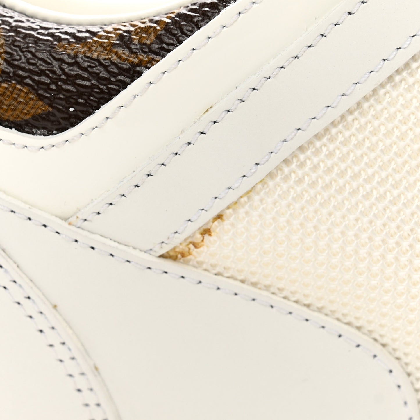 Calfskin Monogram Run Away Sneakers 37.5 White