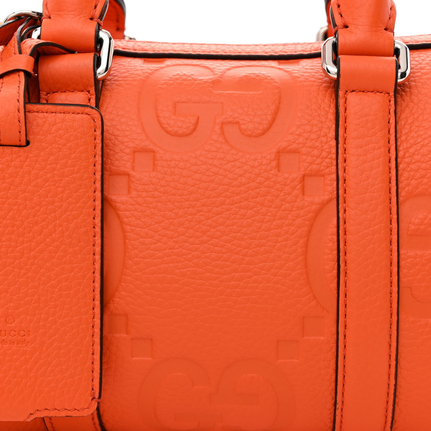Piuma Calfskin Jumbo GG Embossed Mini Duffle Bag Good Orange