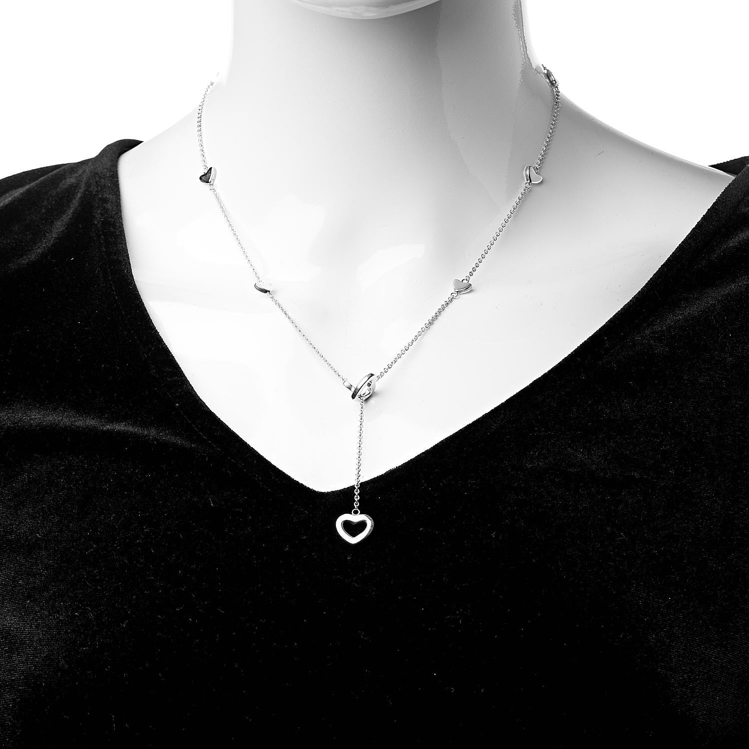 Tiffany Sterling Silver Heart Lariat Necklace 2 of 8