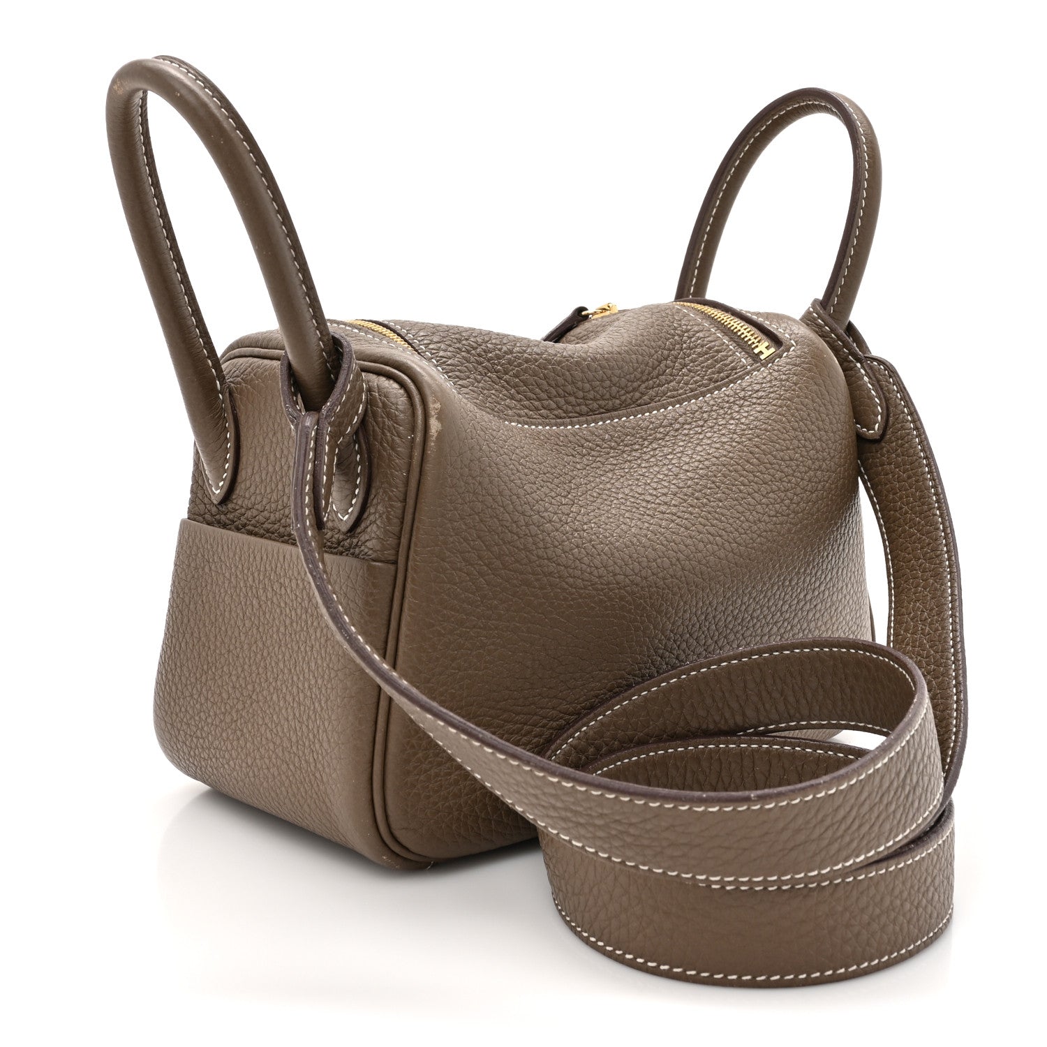 Hermes Taurillon Clemence Mini Lindy 20 Etoupe 3 of 15