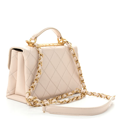 Chanel Lambskin Quilted Small Trendy Top Handle Bag Beige 3 of 10