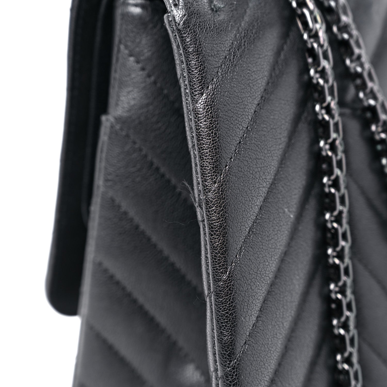 Chanel Sheepskin Chevron Quilted 2.55 Reissue 227 Flap So Black 13 of 15