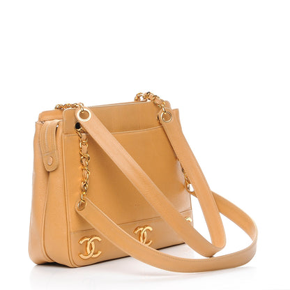 Chanel Caviar Shoulder Bag Beige 3 of 9