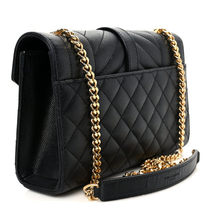 Saint Laurent Grain De Poudre Textured Mixed Matelasse Triquilt Small Monogram Satchel Black 3 of 11