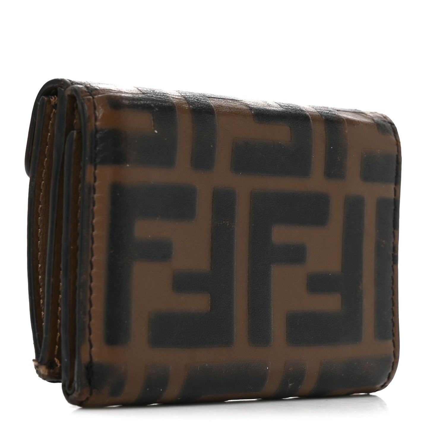 Vitello Liberty F is Fendi FF 1974 Embossed Micro Tri-Fold Envelope Wallet