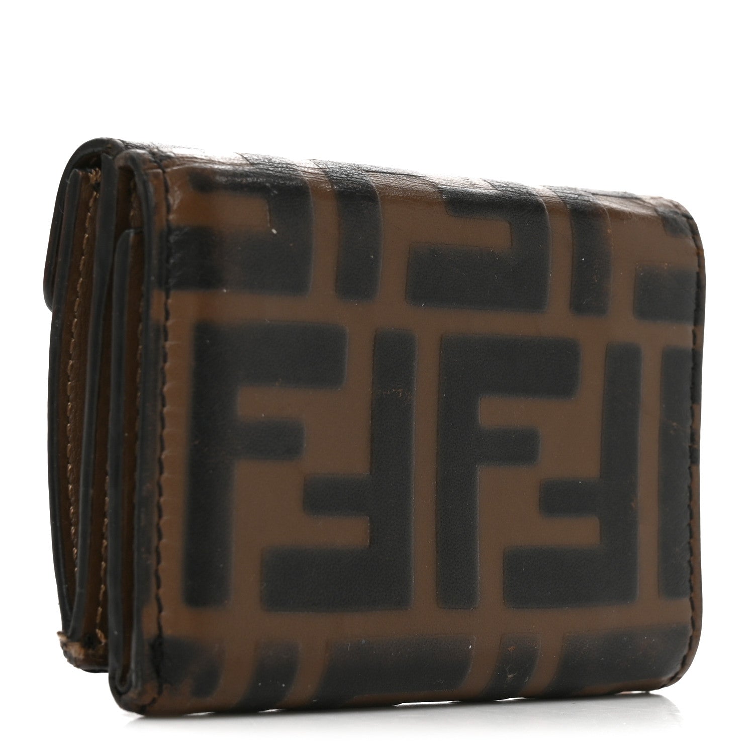 Fendi Vitello Liberty F is Fendi FF 1974 Embossed Micro Tri-Fold Envelope Wallet 3 of 9