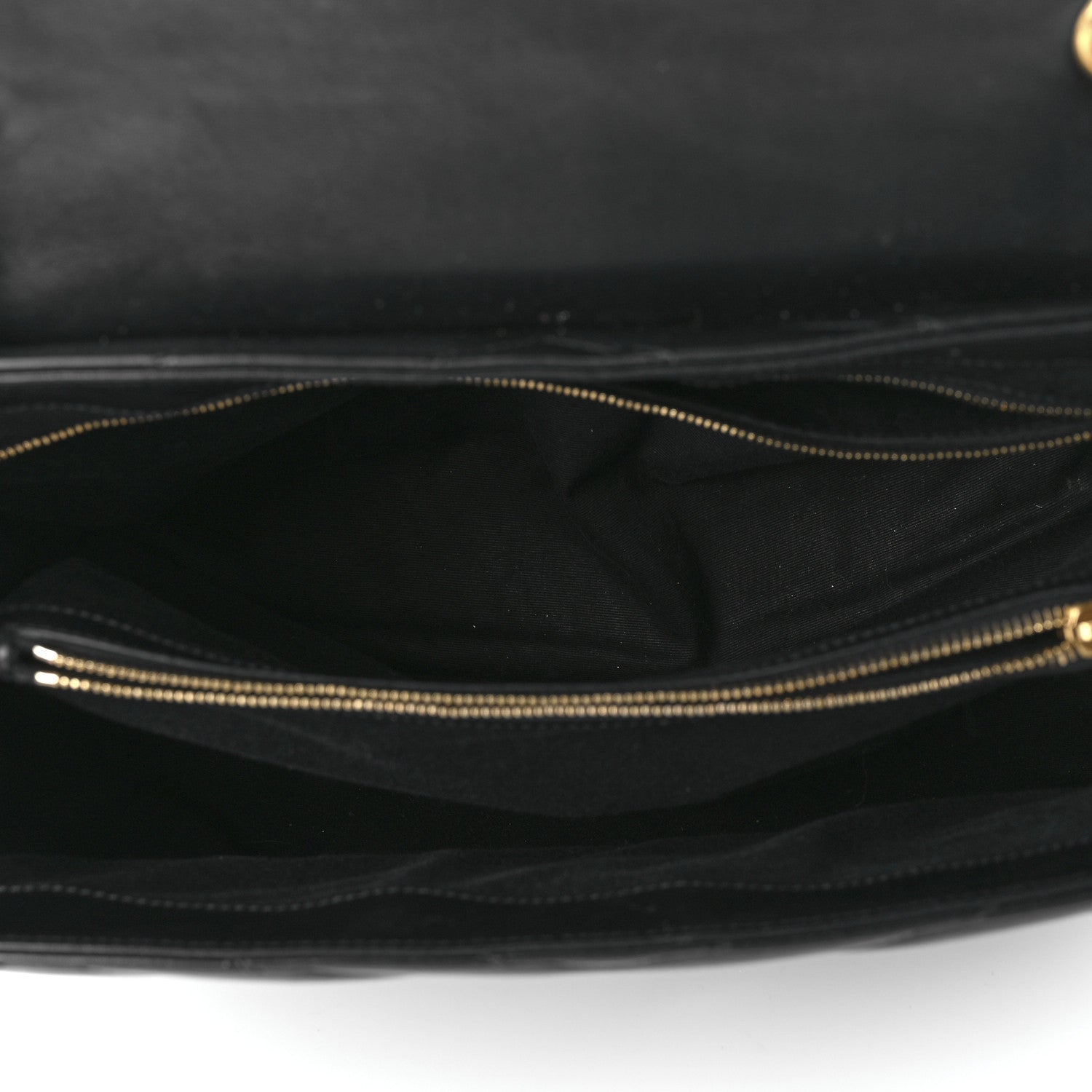 Saint Laurent Calfskin Y Quilted Monogram Large Loulou Chain Satchel Black 5 of 11