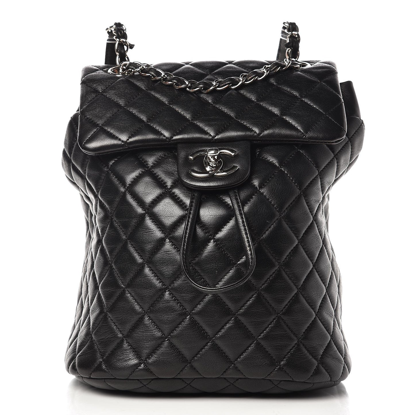 Lambskin Quilted Small Urban Spirit Backpack Black