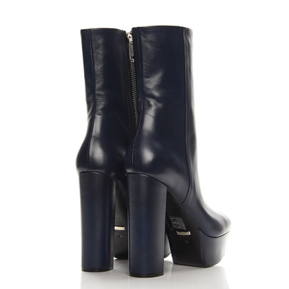 Gucci Kid Side Zip Platform Boots 40 Navy 4 of 8