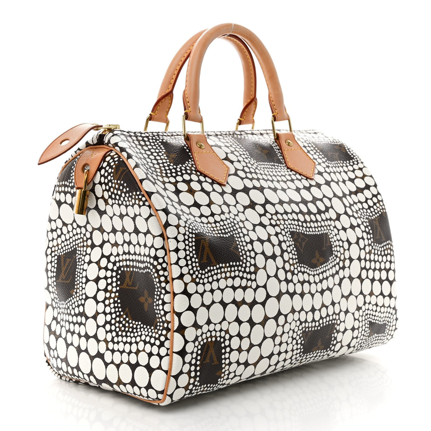 Louis Vuitton Monogram Kusama Town Speedy 30 White 3 of 12