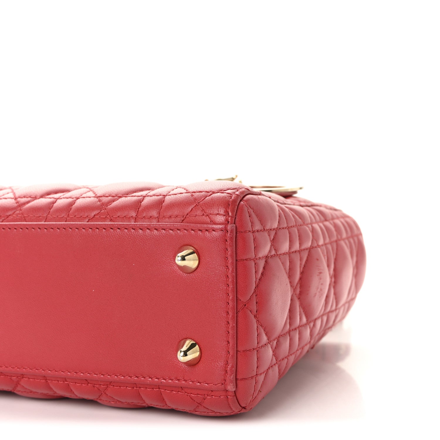 Christian Dior Lambskin Cannage Small Lady Dior Red 9 of 9