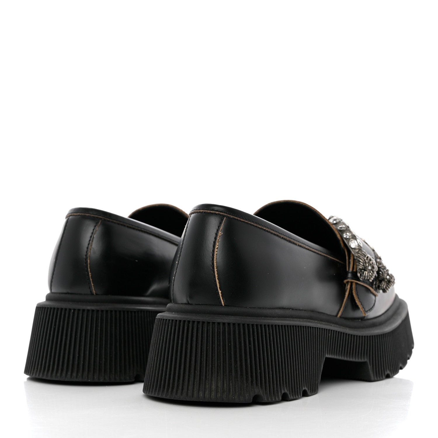Gucci Cordovan Lux Dionysus Hunder Loafers 35.5 Black 4 of 12