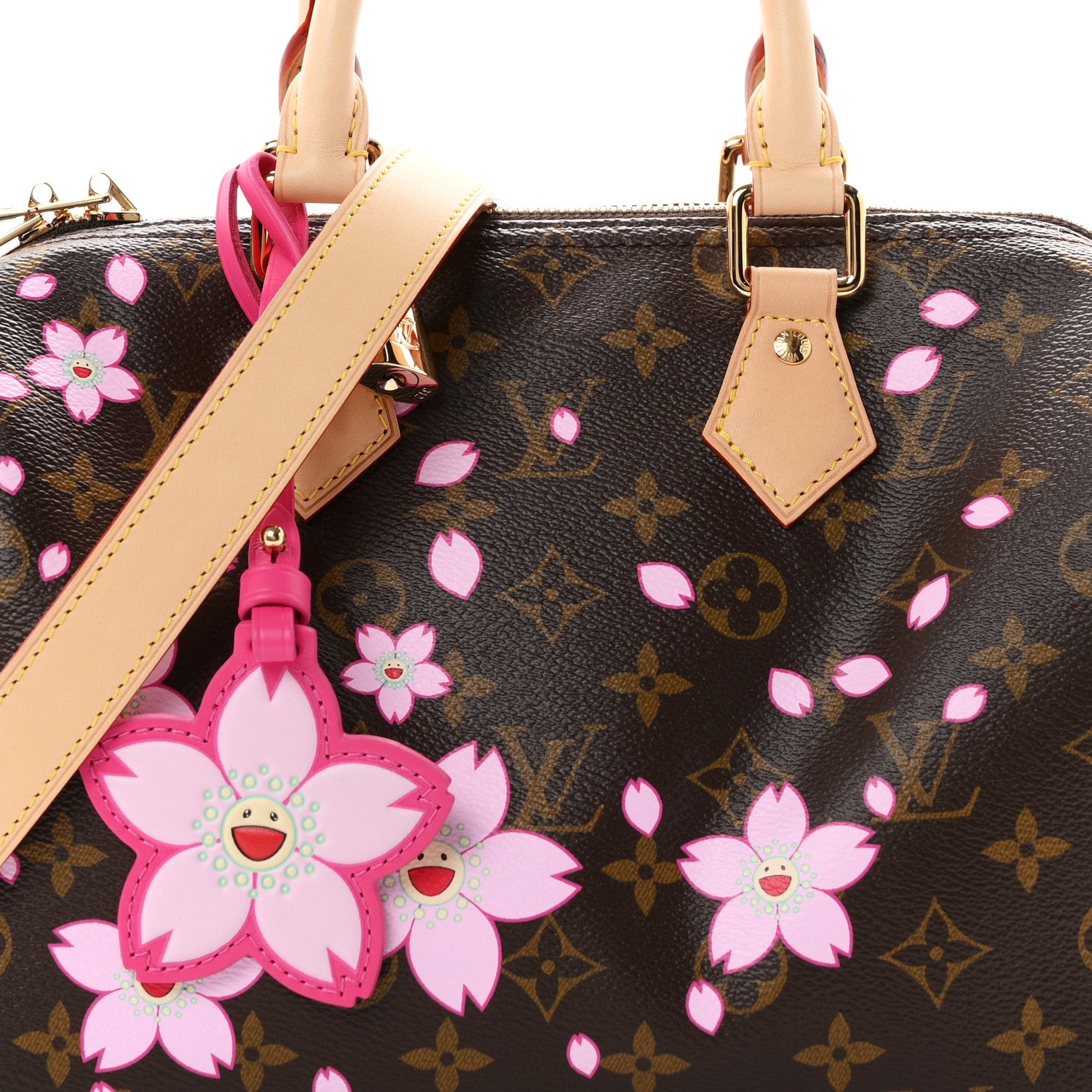 Louis Vuitton LV X TM Monogram Cherry Blossom Speedy Bandouliere 25 Sakura Brown 6 of 8