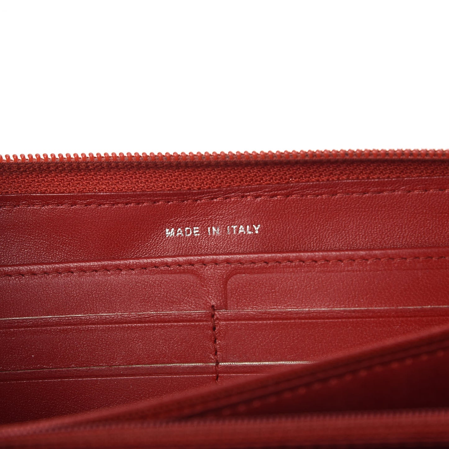 Lambskin Camellia Embossed Zip Around Large Gusset Wallet Red