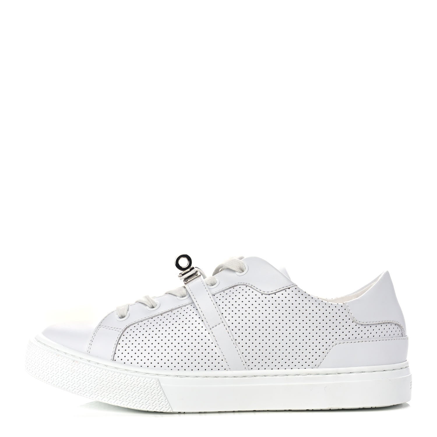 Hermes Calfskin Perforated Day Sneakers 37 White 1 of 9