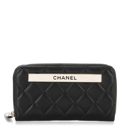 Chanel Lambskin Quilted Small Trendy CC Zip Around Wallet Black 1 of 8