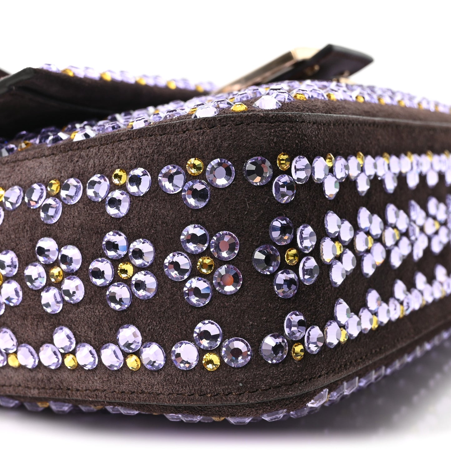 Suede Blooming Crystal Floral Baguette Mogano Anemone