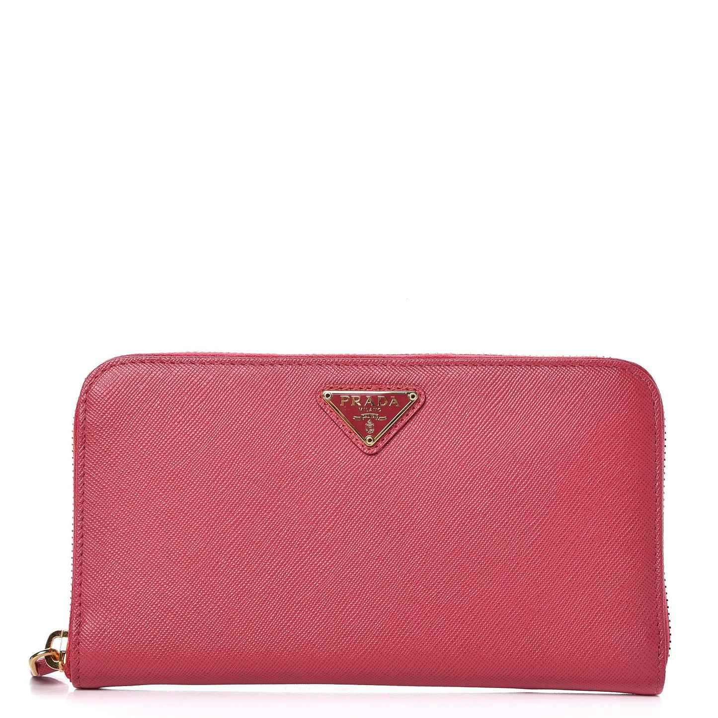 Saffiano Triangle Zip Around Wallet Peonia