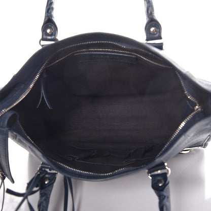 Balenciaga Chevre Silver Metallic Edge Hardware S City Bleu de Minuit 5 of 7