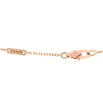 Van Cleef & Arpels 18K Rose Gold Carnelian Sweet Alhambra Pendant Necklace 4 of 4